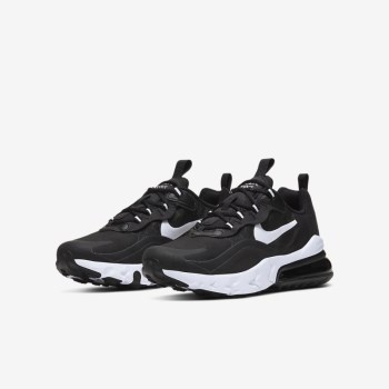 Nike Air Max 270 React - Nagyobb Gyerek Utcai Cipő - Fekete/Fekete/Fehér